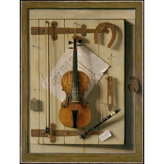 РЕПРОДУКЦИИ НА КАРТИНИ Натюрморт с цигулка и музика (1888)